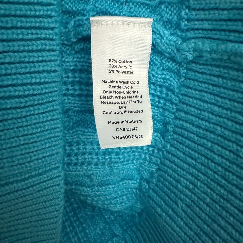 Talbots Light Blue Cable Knit Sweater - Picture 6 of 10